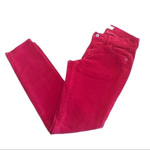 Old Navy Rockstar Saucy Red Skinny Corduroy Pants Womens Size 6